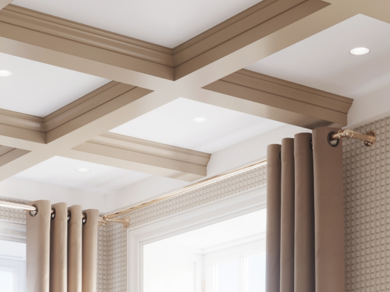 Эффект кессонированного потолка при помощи профилей Ultrawood   - Санкт-Петербург